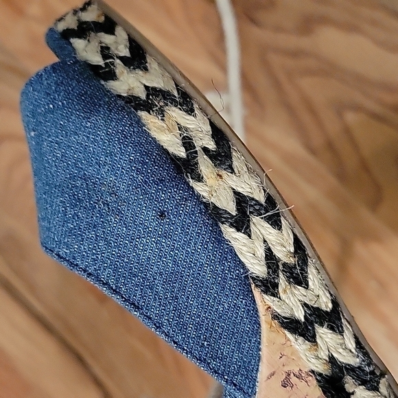 Mix No 6 Denim Strappy Tie Up Wedge Sandal Size 9 - Picture 11 of 11